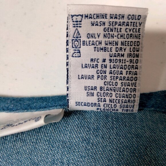 Vintage Bobbie Brooks Vest XL Blue Chambray Quilting Sewing Grannycore - Picture 6 of 14